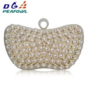 stunning Silver And Gold rhinestone clutch new